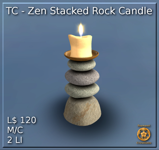 Second Life Marketplace Zen Stacked Rock Candle